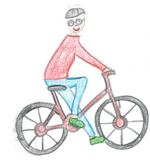 dibujo representa a los dos ni os  Quijote y el Cid en sus bicis con alas mirando de lado y sonriendo mientras prueban sus bicis voladoras 