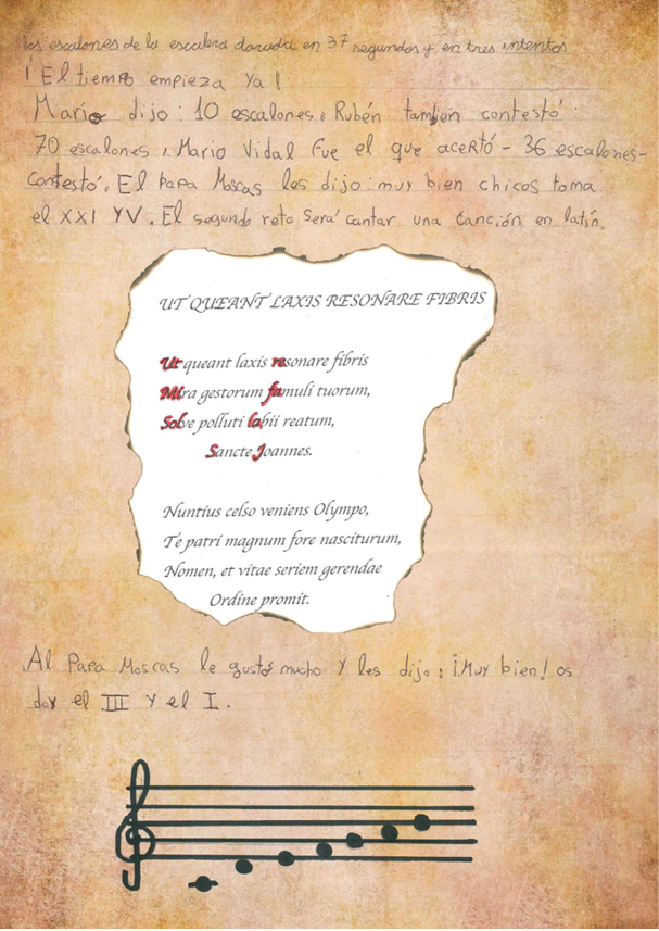 Representación de una clave de sol realizado en rotulador 