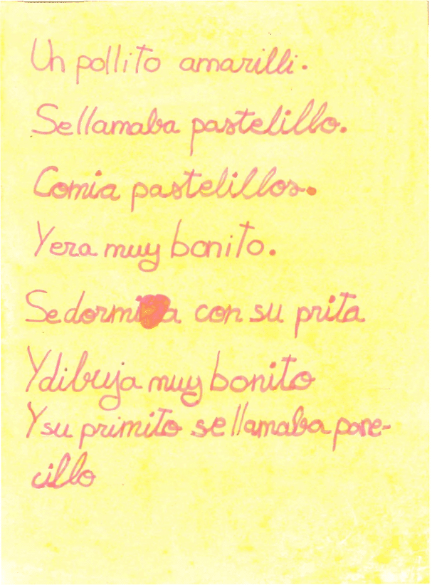 Texto manuscrito por al autor