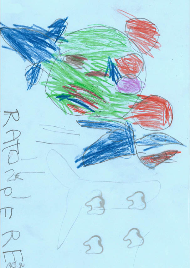 El Raonciro P rez dibujado con trazos de colres