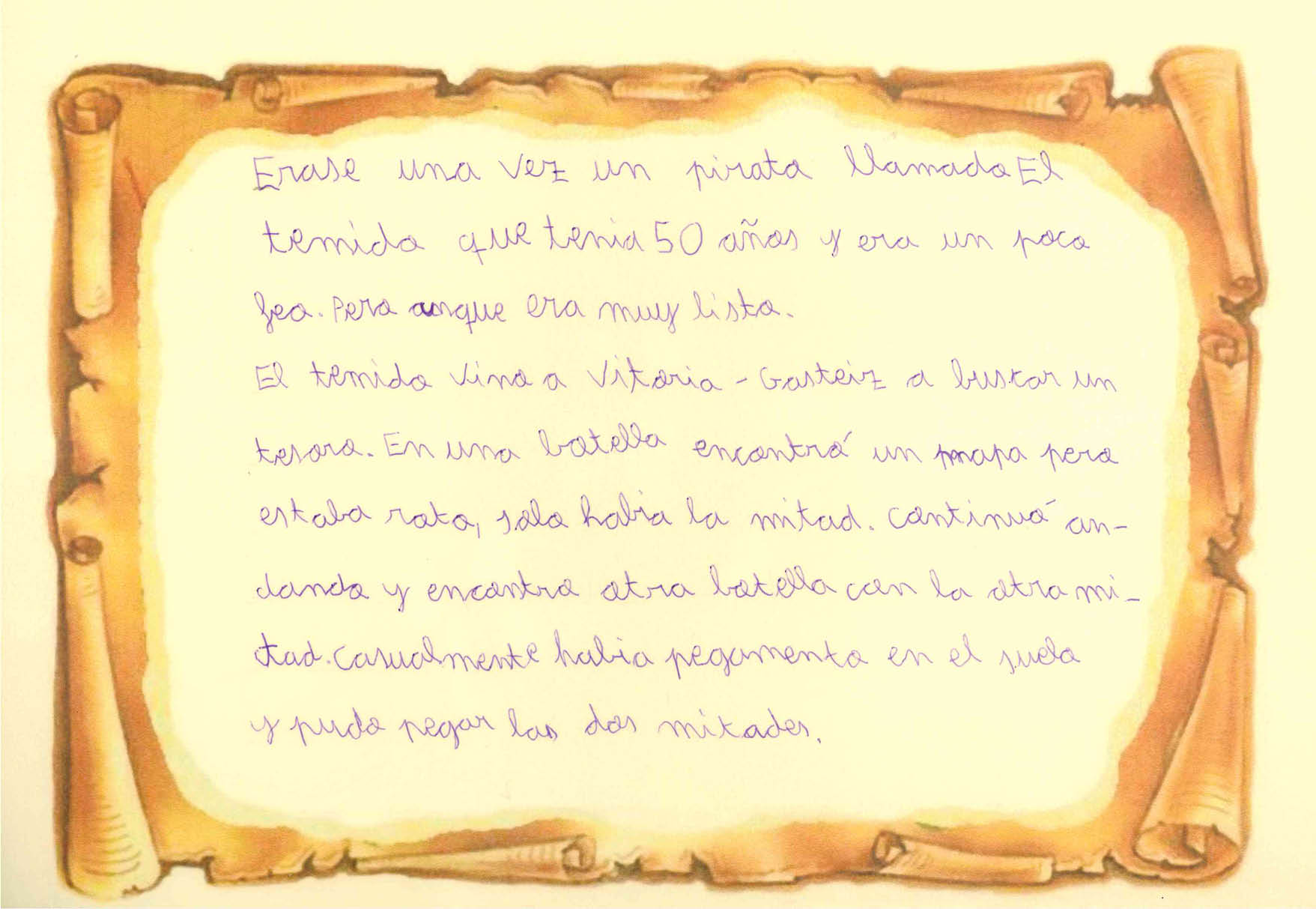Texto escrito por los autores sobre un dibujo de un papel muy antiguo 