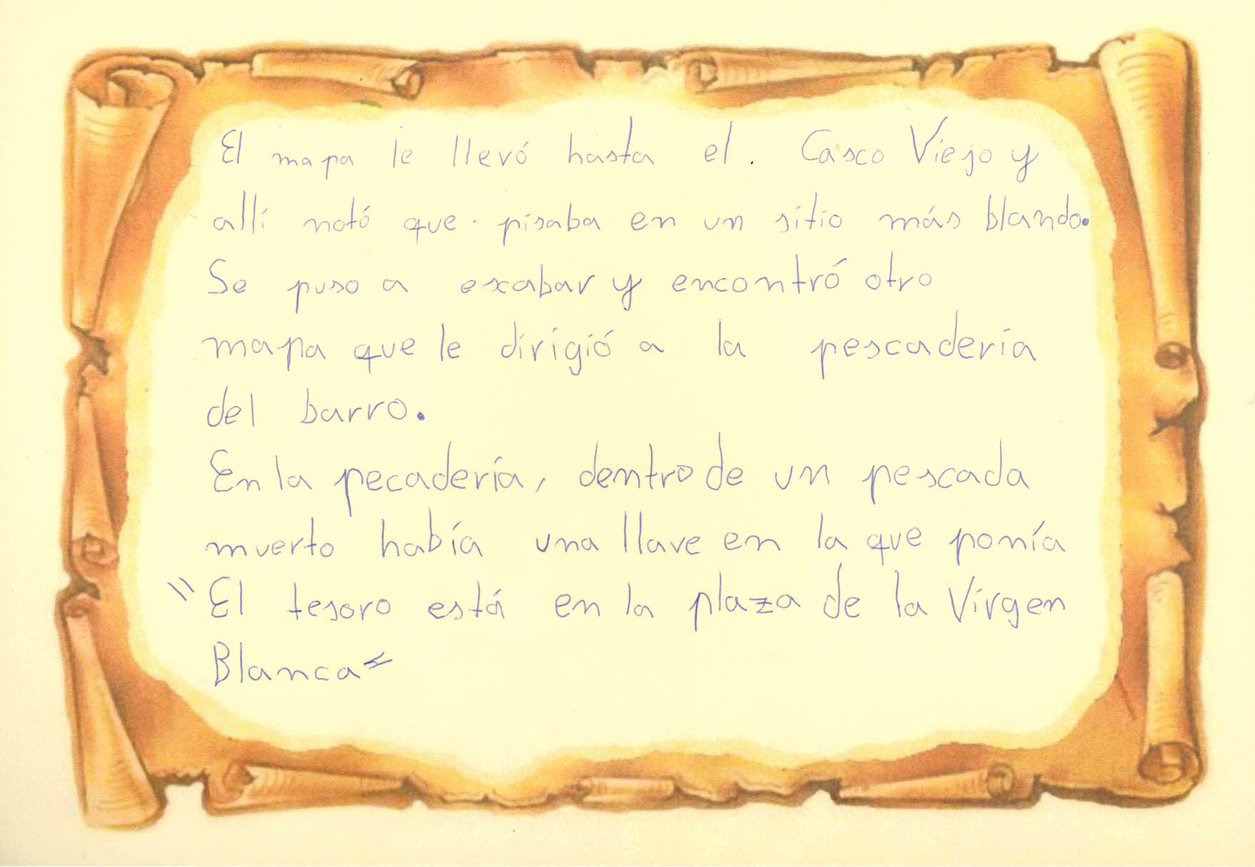 Texto escrito por los autores sobre un dibujo de un papel muy antiguo 