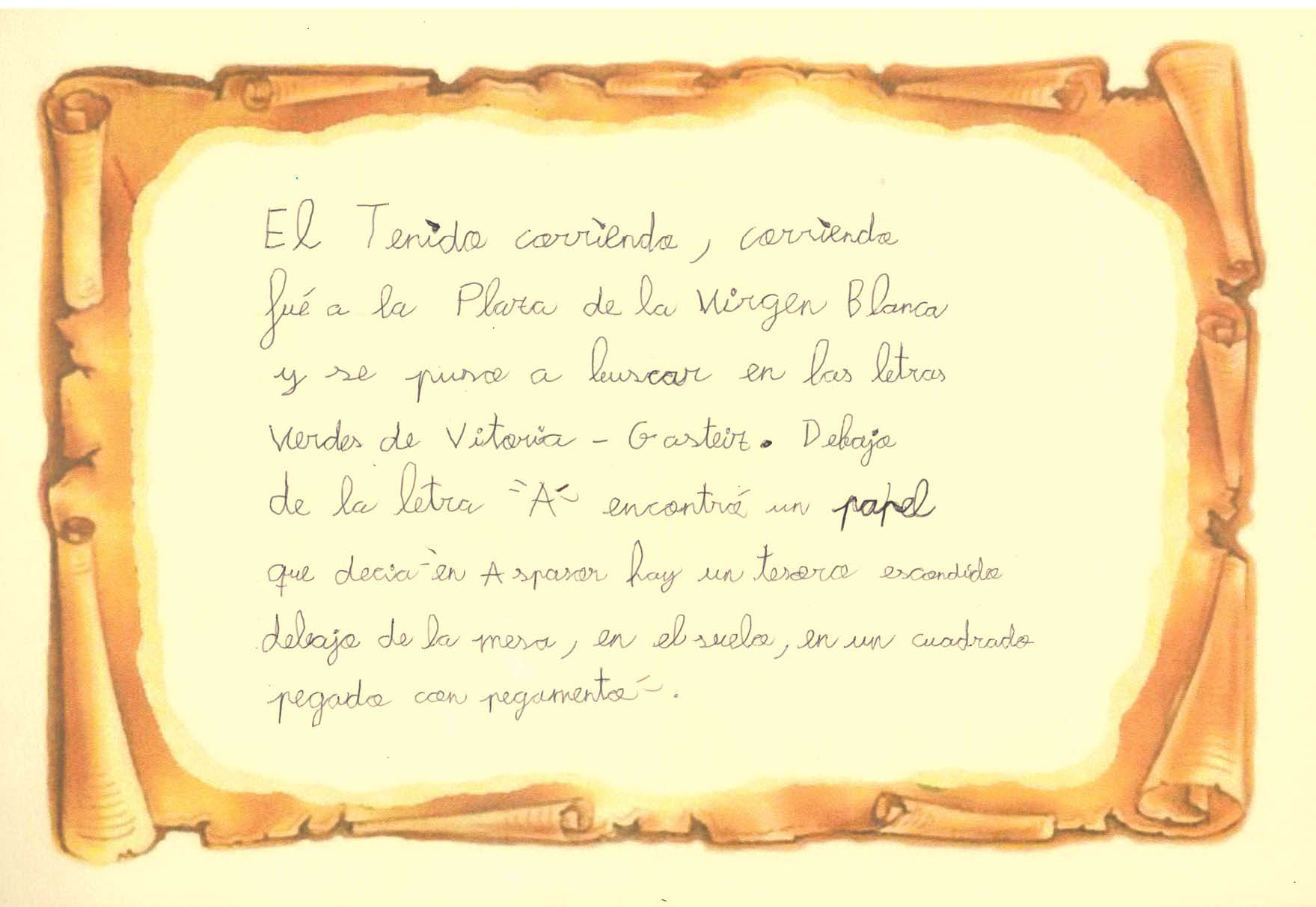 Texto escrito por los autores sobre un dibujo de un papel muy antiguo 