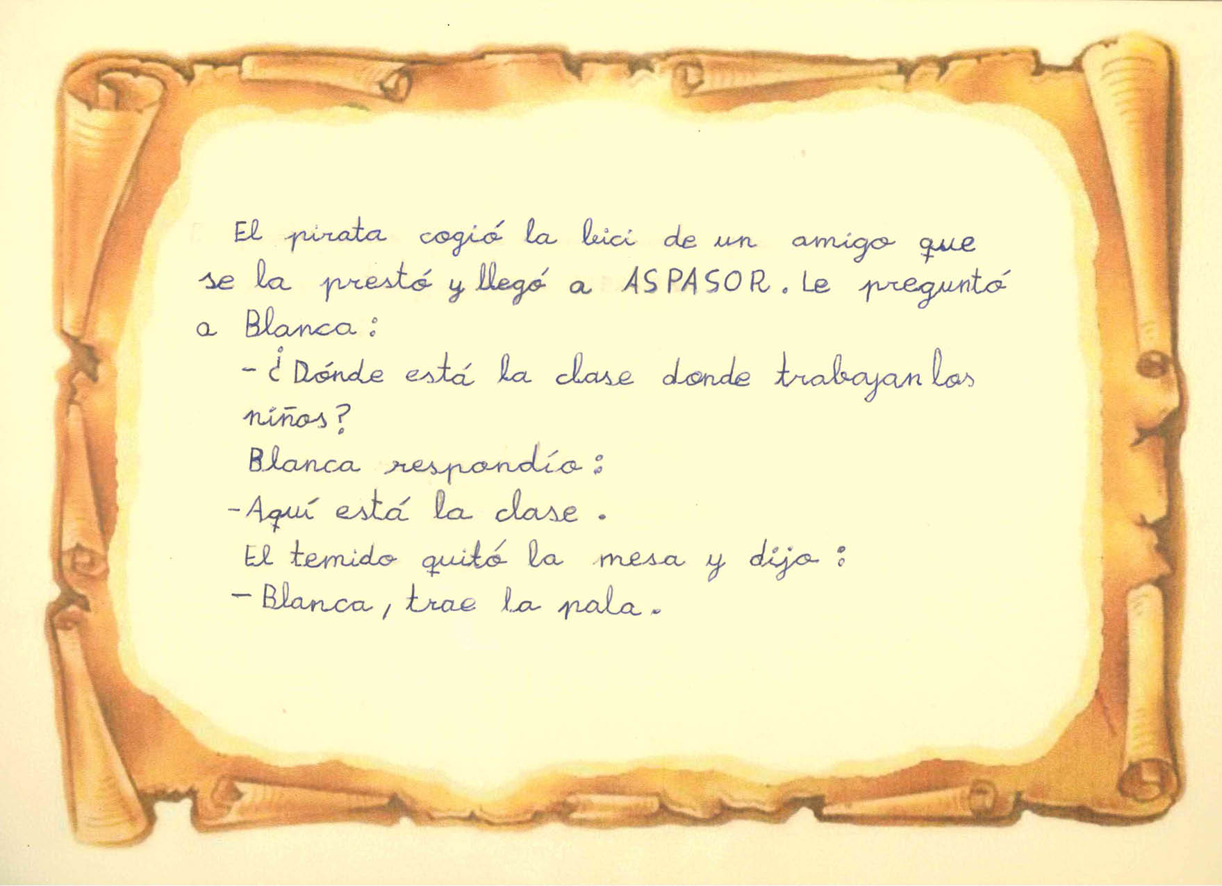 Texto escrito por los autores sobre un dibujo de un papel muy antiguo 