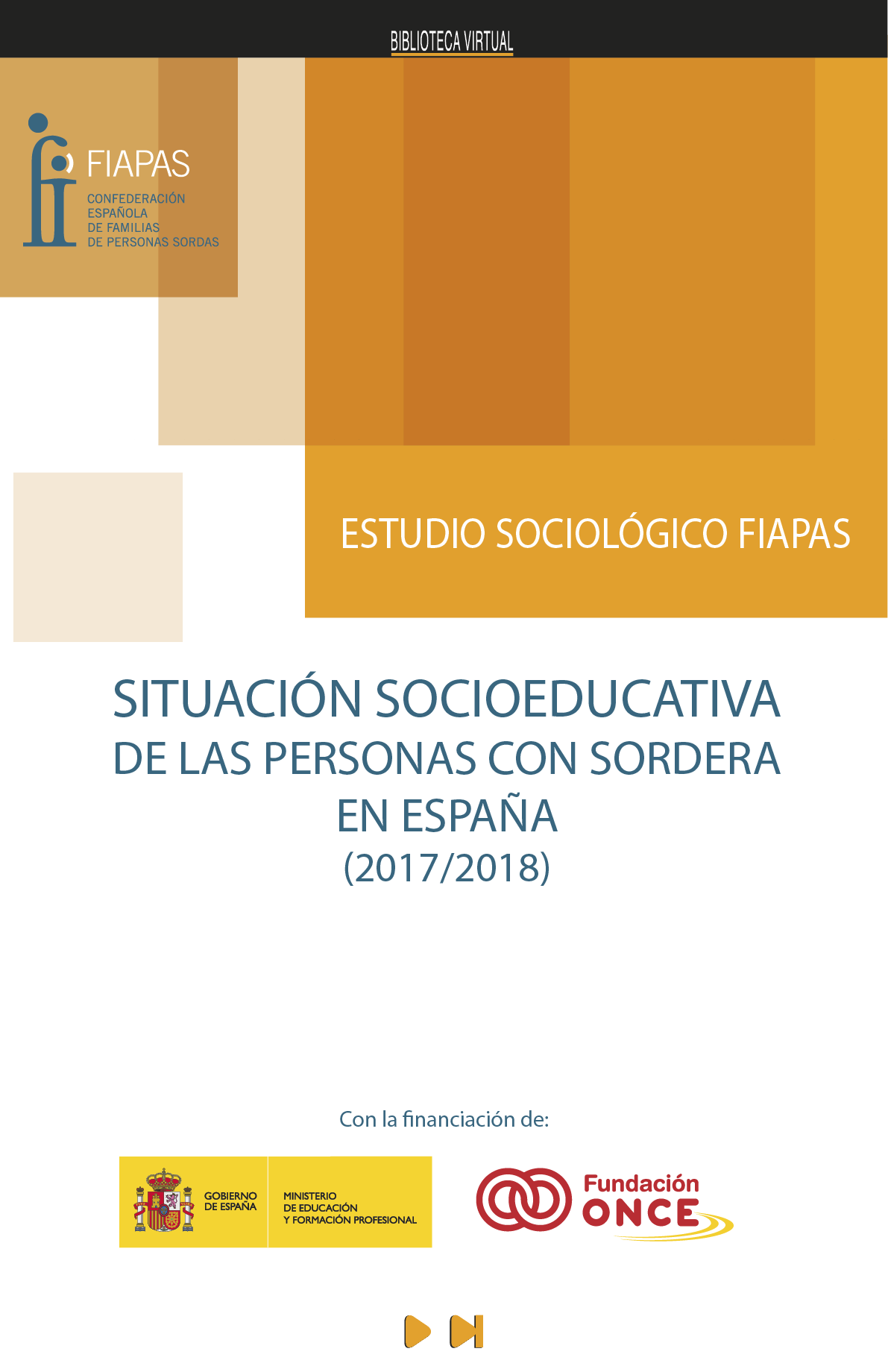 La presente publicación contiene los resultados más significativos entre los encontrados en el Estudio Sociológico promovido por FIAPAS, en el marco del convenio de colaboración firmado en 2017 con el entonces Ministerio de Educación, Cultura y Deporte y, en 2018, con el actual Ministerio de Educación y Formación Profesional, que ha contado asimismo con la cofinanciación de la Fundación ONCE  
