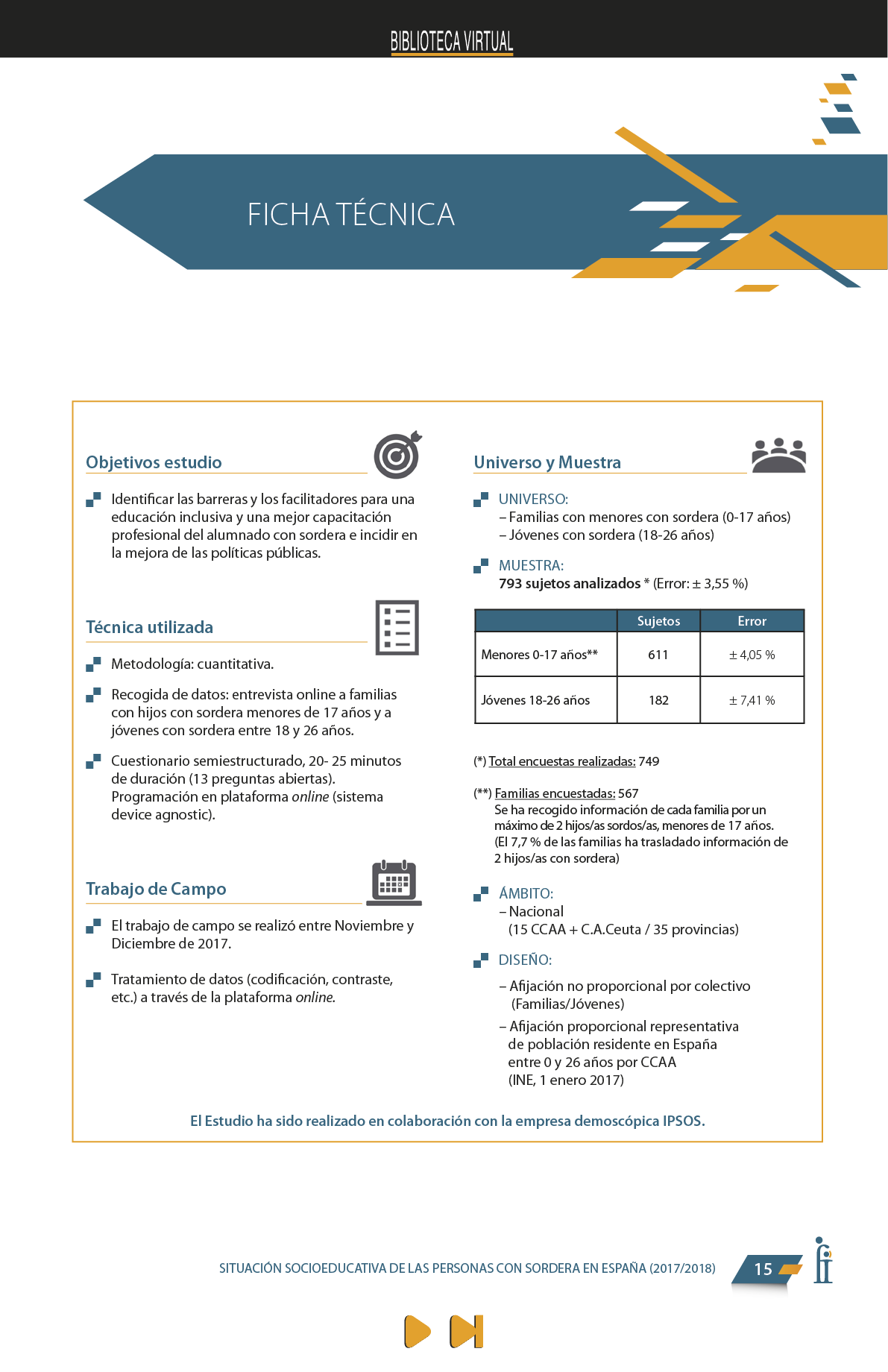 La presente publicación contiene los resultados más significativos entre los encontrados en el Estudio Sociológico promovido por FIAPAS, en el marco del convenio de colaboración firmado en 2017 con el entonces Ministerio de Educación, Cultura y Deporte y, en 2018, con el actual Ministerio de Educación y Formación Profesional, que ha contado asimismo con la cofinanciación de la Fundación ONCE  