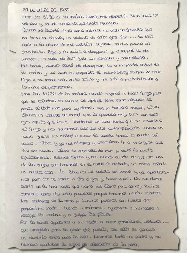 Textos manuscritos sobre una hoja  tipo pergamino de 1920
