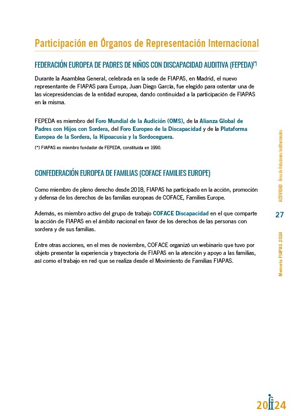 Memoria de actividades FIAPAS