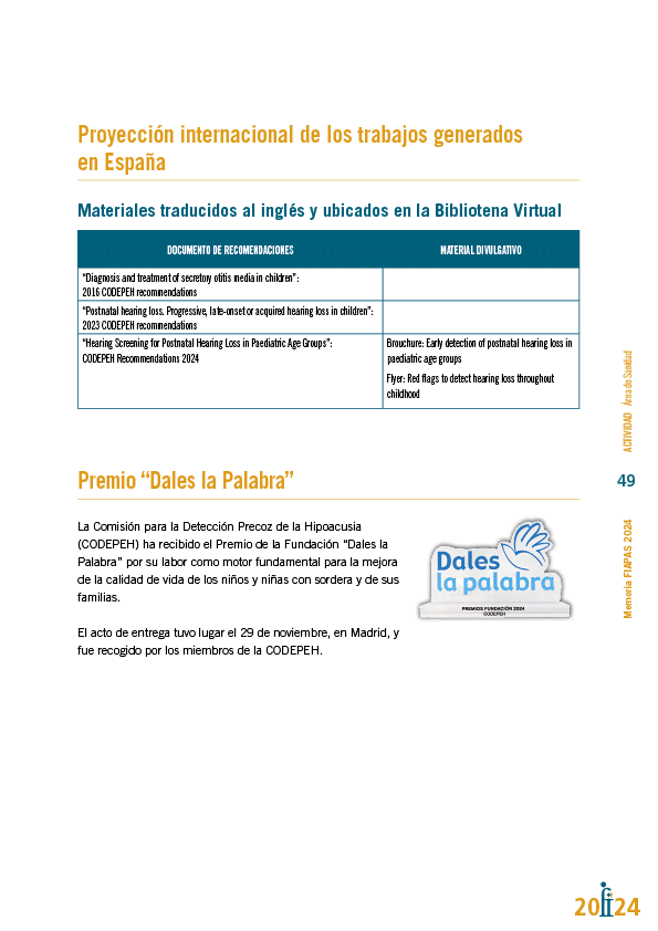 Memoria de actividades FIAPAS