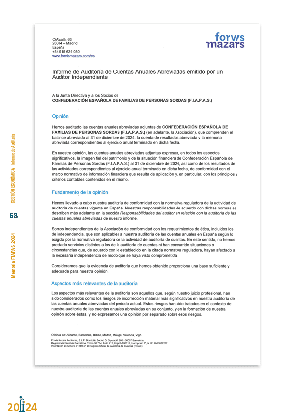 Memoria de actividades FIAPAS