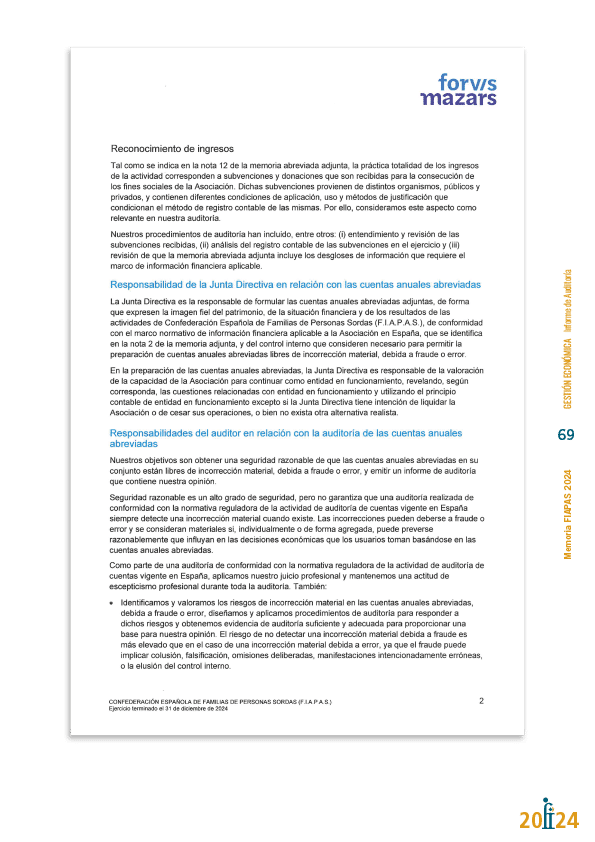 Memoria de actividades FIAPAS