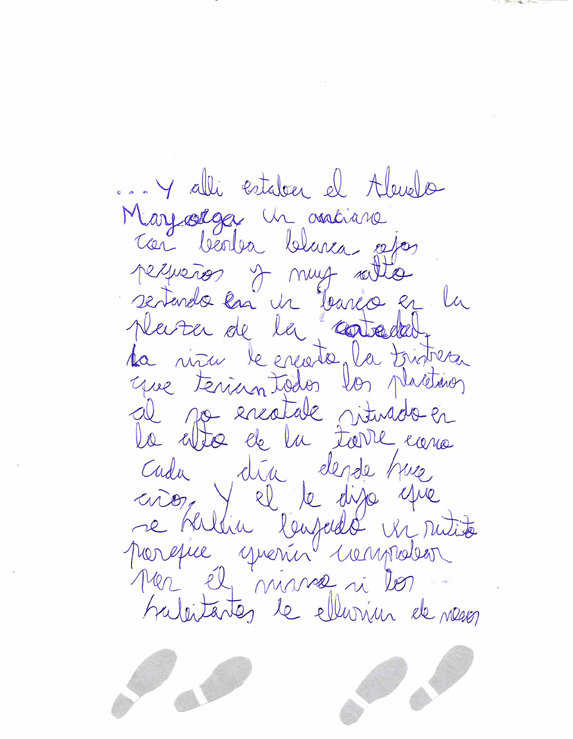 Texto manuscrito por el autor 