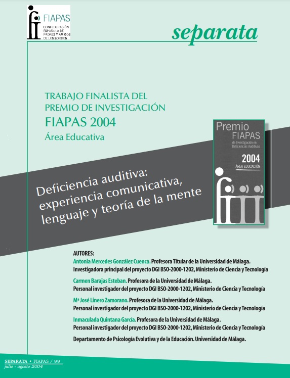 Finalista del Premio FIAPAS 2004 (Área de Educación)