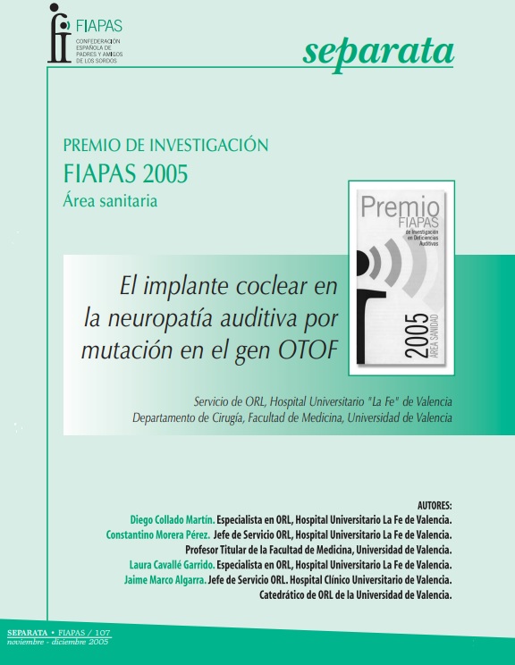 Premio FIAPAS  2005 (Área de Sanidad)