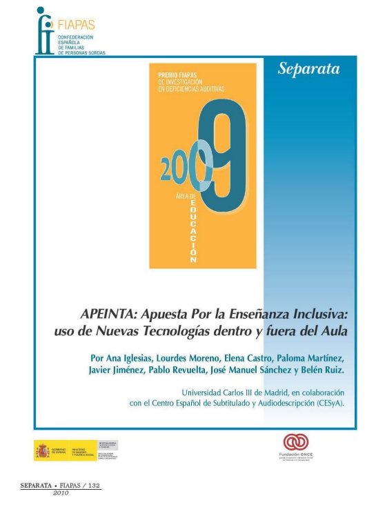 Premio FIAPAS  2009 (Área de Educación)