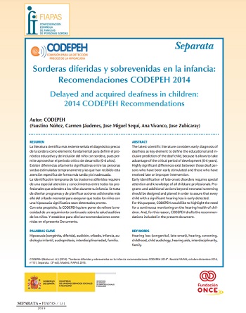 Late onset and acquired hearing loss in children: CODEPEH 2014 recommendations