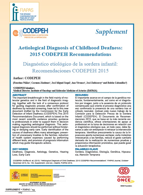 Aetiological diagnosis of childhood deafness: CODEPEH 2015 recommendations