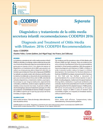 Diagnóstico y tratamiento de la otitis media secretora infantil: recomendaciones CODEPEH 2016