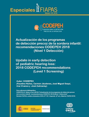 Actualización programas detección precoz de sordera infantil: recomendaciones CODEPEH 2018 (Nivel 1 Detección)
