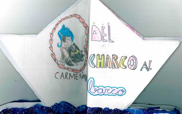 Carmesina from the puddle to the boat