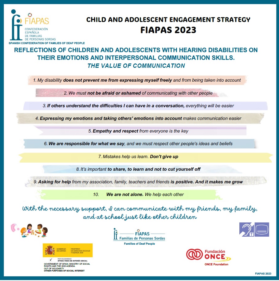 CHILD AND ADOLESCENT ENGAGEMENT STRATEGY – FIAPAS 2023. CHILDREN AND ADOLESCENTS WITH HEARING DISABILITY SHARE THEIR THOUGHTS