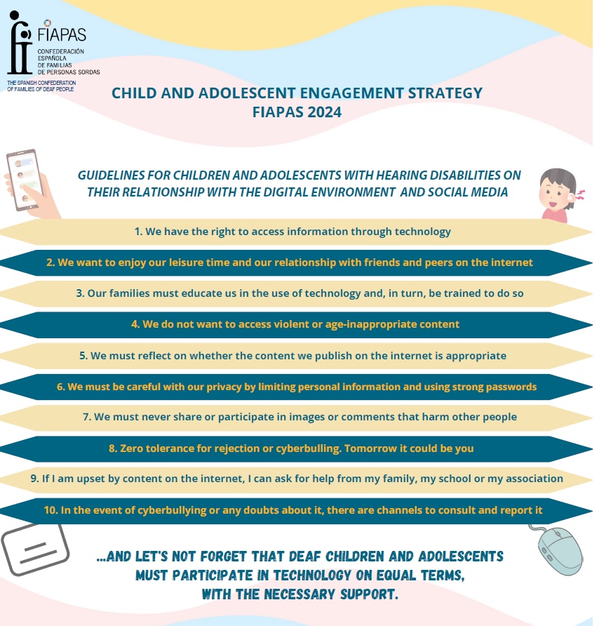 CHILD AND ADOLESCENT ENGAGEMENT STRATEGY – FIAPAS 2024. GUIDELINES FOR CHILDREN AND ADOLESCENTS WITH HEARING DISABILITIES ON THEIR RELATIONSHIP WITH THE DIGITAL ENVIRONMENT AND SOCIAL MEDIA